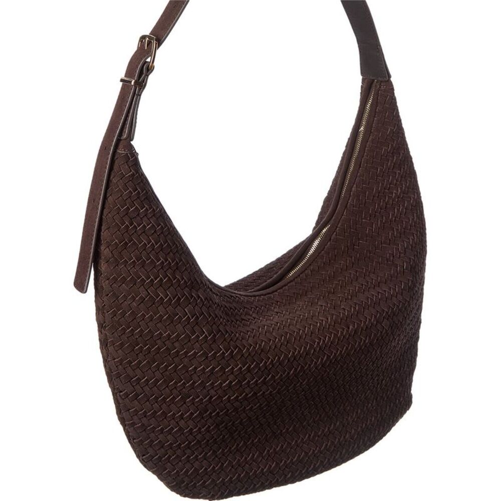Madewell Essential Curve Suede Shoulder Bag, Red - Picture 3 of 4
